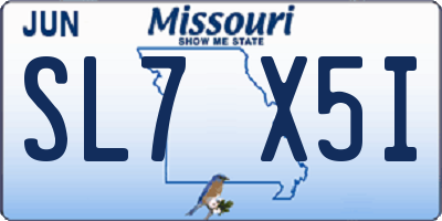 MO license plate SL7X5I