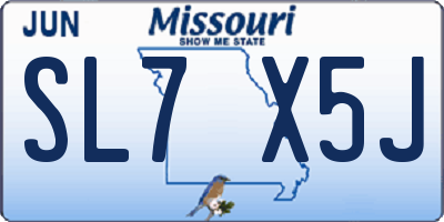 MO license plate SL7X5J