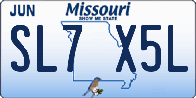 MO license plate SL7X5L