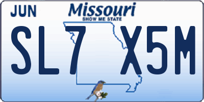 MO license plate SL7X5M