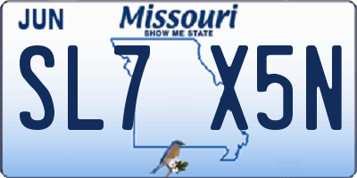 MO license plate SL7X5N