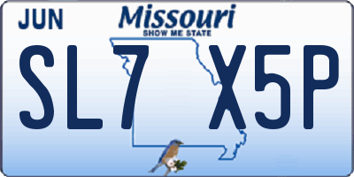 MO license plate SL7X5P
