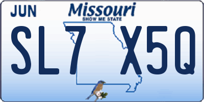 MO license plate SL7X5Q