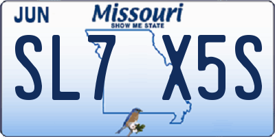 MO license plate SL7X5S