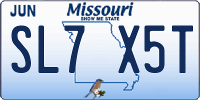 MO license plate SL7X5T
