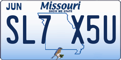 MO license plate SL7X5U