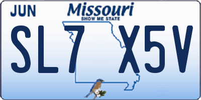 MO license plate SL7X5V