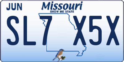 MO license plate SL7X5X