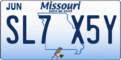 MO license plate SL7X5Y