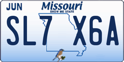 MO license plate SL7X6A