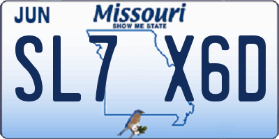 MO license plate SL7X6D