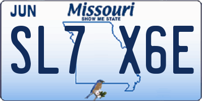 MO license plate SL7X6E