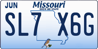 MO license plate SL7X6G