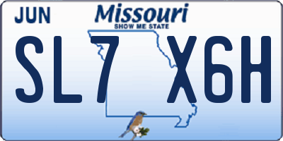 MO license plate SL7X6H
