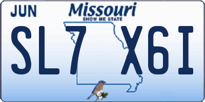 MO license plate SL7X6I