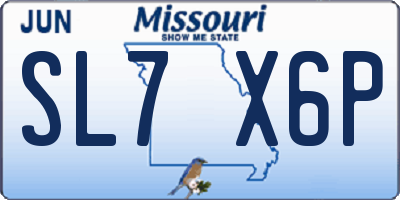 MO license plate SL7X6P