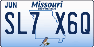 MO license plate SL7X6Q