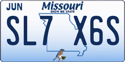 MO license plate SL7X6S