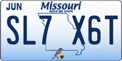 MO license plate SL7X6T
