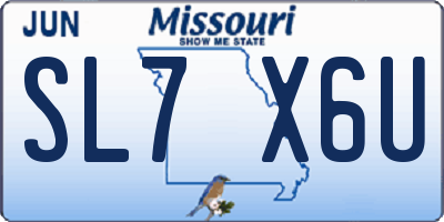 MO license plate SL7X6U