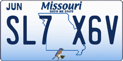 MO license plate SL7X6V