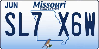 MO license plate SL7X6W