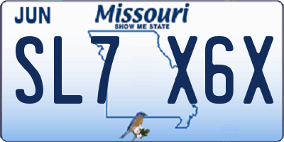 MO license plate SL7X6X