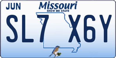 MO license plate SL7X6Y