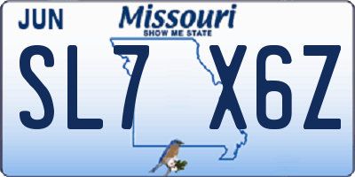 MO license plate SL7X6Z