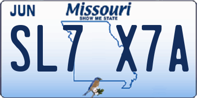 MO license plate SL7X7A