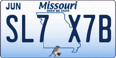 MO license plate SL7X7B
