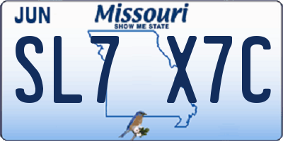 MO license plate SL7X7C