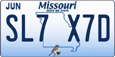 MO license plate SL7X7D