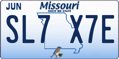 MO license plate SL7X7E