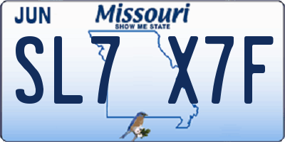 MO license plate SL7X7F