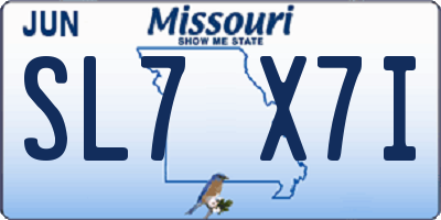 MO license plate SL7X7I