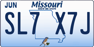 MO license plate SL7X7J