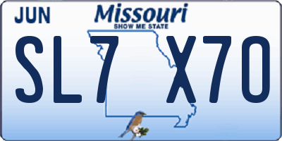 MO license plate SL7X7O