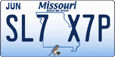 MO license plate SL7X7P