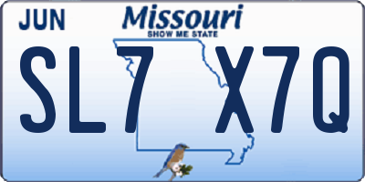 MO license plate SL7X7Q