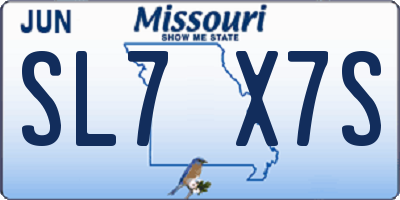 MO license plate SL7X7S