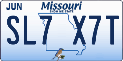 MO license plate SL7X7T