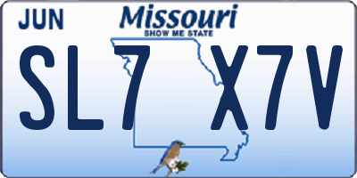 MO license plate SL7X7V