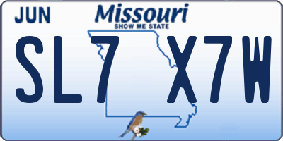 MO license plate SL7X7W