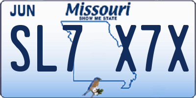 MO license plate SL7X7X