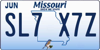 MO license plate SL7X7Z