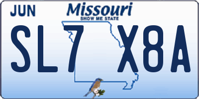 MO license plate SL7X8A