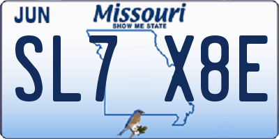 MO license plate SL7X8E