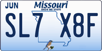 MO license plate SL7X8F
