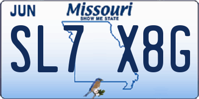 MO license plate SL7X8G